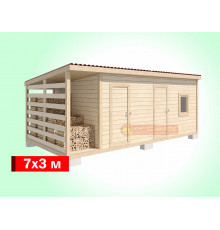 Хозблок с дровником и туалетом 7х3