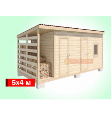 Хозблок с дровником и туалетом 5х4
