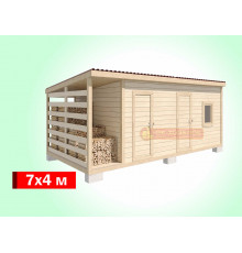 Хозблок с дровником и туалетом 7х4