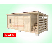 Хозблок с дровником и туалетом 8х4