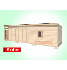 Хозблок с дровником, душем и туалетом 9х4